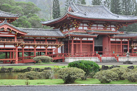 夏威夷比约多寺建筑小路花园佛教徒旅行纪念馆神社宗教寺庙信仰图片