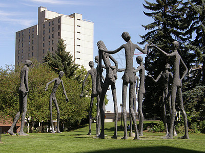 加拿大卡尔加里雕塑晴天雕像生活文化纪念碑夸张景观建筑物城市纽带图片
