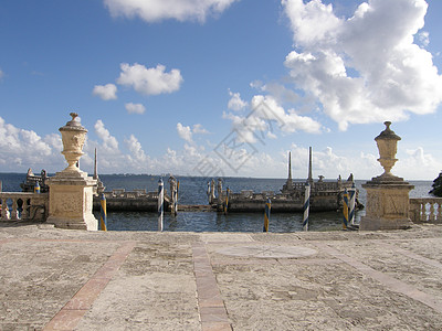 迈阿密Vizcaya博物馆和花园建筑学草地雕塑废墟庭院历史性纪念碑衬套雕像大厦图片
