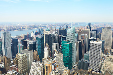从帝国大厦到曼哈顿的市景观办公室摩天大楼建筑学天际帝国地标商业旅行城市全景图片