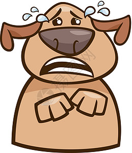 哭泣的狗狗漫画插图图片