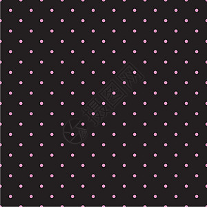 无缝矢量模式或黑色背景上带有粉色波尔卡点的瓷质纹理图片