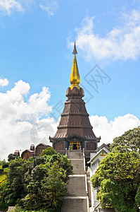 普拉马哈特纳帕马塔尼登塔文化地标旅行宝塔景点荣誉楼梯蓝色艺术风景图片