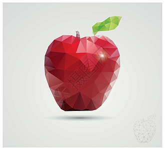 几何多边形水果 三角果 苹果 矢量插图图片