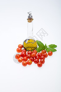 巴西石 西红柿和含百香的橄榄油传统芳香美食烹饪敷料农业味道草本植物食物叶子图片