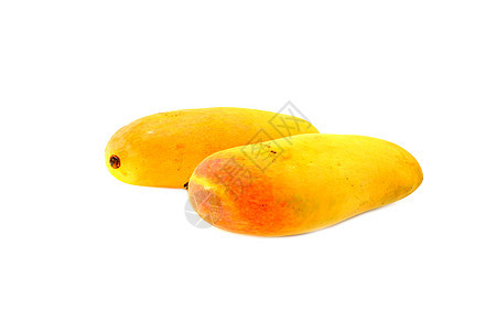 红色芒果在白色背景上隔离黄色植物水果木瓜食物小吃甜点饮食热带果汁图片