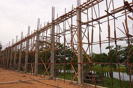 建筑房城市脚手架框架房子工程财产起重机天空工作住宅图片