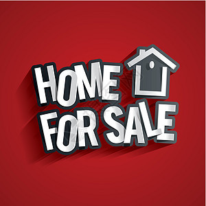 供出售的家庭白色财产红色插图房地产房子横幅建筑商业销售背景图片