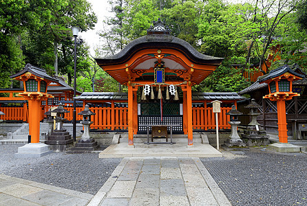 日本寺庙神社木头水池宗教旅行树木建筑旅游传统纪念碑图片