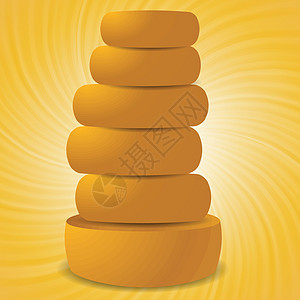一套奶酪早餐营养产品小吃圆圈食物维生素插图美食反射图片
