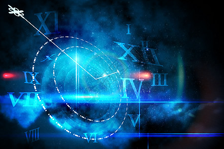 蓝光技术设计 时钟计算机时间电脑绘图计算辉光插图圆圈科技黑色图片
