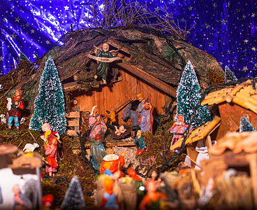 圣诞风景房屋传统牧羊人派对雕像宗教预设楷模图片