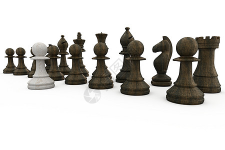 白当子 黑块的白当子站立闲暇主教棋子绘图竞赛对抗白色游戏战略对峙图片