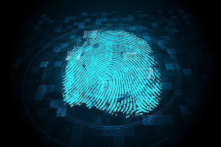 数字安全数码指纹指纹扫描技术蓝色验证绘图鉴别墨水科技插图界面计算背景图片