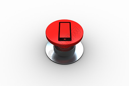 按钮上智能手机图形的复合图像技术计算机展示红色力量插图数字屏幕绘图控制图片