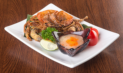 日美菜 背景的螃蟹美食海苔海鲜庆典蜘蛛贝类红色塔拉寿司食物图片