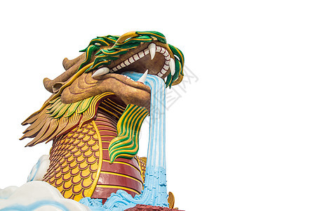 大龙雕像寺庙节日蓝色建筑学装饰品传统旅游旅行天空金子图片