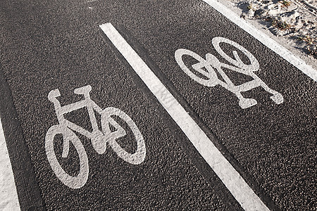 自行车车道运动城市运输路面生态交通小路沥青路标人行道图片