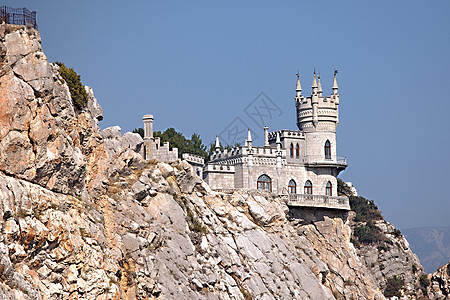 燕子雀巢建筑海岸观光旅行顶峰历史性石头童话吸引力支撑图片