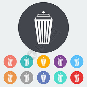 篮子单个图标打扫电脑灰色回收垃圾桶绘画废料垃圾图片