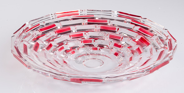 水晶玻璃碗在背景上厨房食物厨具盘子白色反射用具花瓶器皿图片