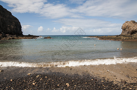 Papagayo溪蓝色海岸海浪液体热带海滩晴天天堂背景图片