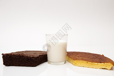 玻璃牛奶 有不同的饼干展示馅饼白色巧克力小吃美食派对甜点蛋糕三角形图片