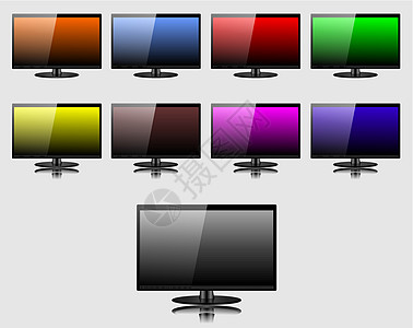 电视屏幕控制板技术监视器互联网推介会展示电脑反射插图视频图片