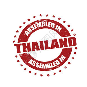 在泰国聚集一堂星星墨水矩形拼凑红色圆形橡皮背景图片