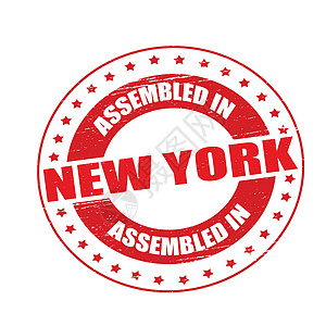 在纽约召集会议星星墨水橡皮圆形矩形拼凑红色图片