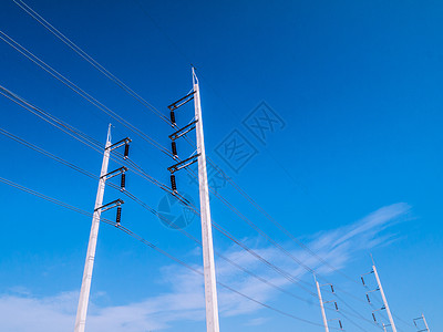 电力站电压危险蓝色技术线路能源电气供应基础设施天空图片