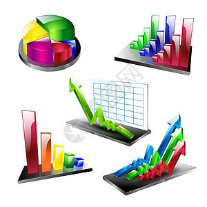 商业计划符号符号元素设置图标箭头图表图片