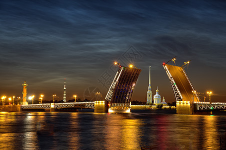 俄罗斯圣彼得堡建筑学大教堂地方白夜城市场景图片