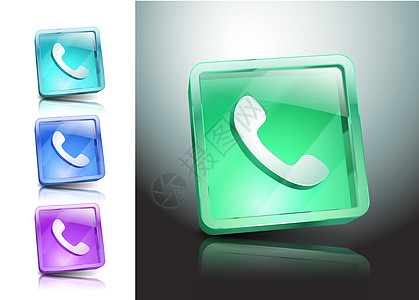 绿色电话 绿色有声电话白色液晶水晶插图讲话黑色按钮电子体积技术图片