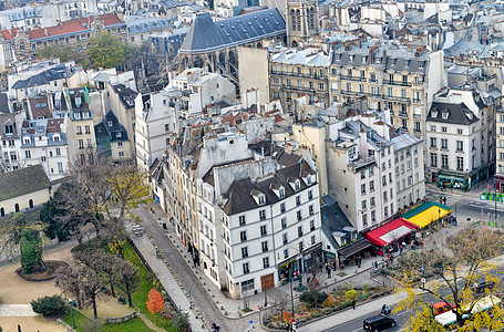 法国巴黎 美丽的城市空中风景 从诺斯山顶建筑宗教天空景观天际教会恶魔嵌合体雕像雕塑图片