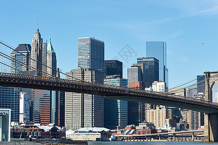 布鲁克林桥 下曼哈顿天线建筑风景摩天大楼城市天际旅行天空市中心金融建筑学图片