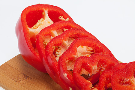 白背景孤立的切红胡椒食物食欲蔬菜生长花园木板农业红辣椒烹饪桌子图片