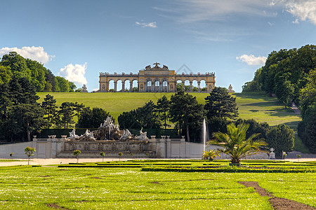 奥地利维恩Shonbrunn宫花园狮身城市雕像历史性历史人面住宅旅行君主吸引力图片