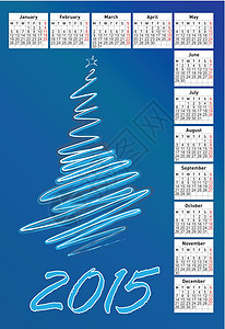 2015年日历卡片办公室规划师季节日记插图商业日程时间数字背景图片