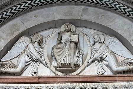 Lucca  来自托斯卡纳圣马丁大教堂外墙的详情浮雕教会宽慰大理石建筑学雕塑门户网站图片