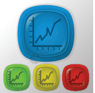 图表图界面正方形玻璃金融红色插图数据时间表按钮生长图片