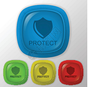 防护盾安全按钮玻璃防御界面警卫阴影电脑纹章反射背景图片
