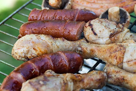 在烤架上用美味的烤肉烧烤木炭香肠烹饪饥饿食谱羊肉架子铁板猪肉美食图片