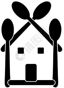 餐馆或咖啡馆的 Logo盘子公司餐饮用具房子菜单美食标识陶器小屋图片