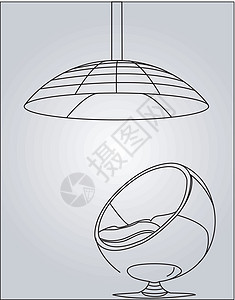 鸡蛋椅数字化风格家具座位绘画装饰灯光插图商业椅子图片