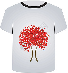 可打印的T恤衫图形心型树图片