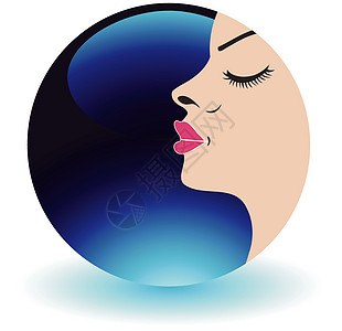 蓝月亮女士-美容院的Logo图片