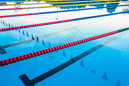 奥林匹克人才库走廊电缆浮动线条水池泳道民众训练游泳漂浮反射车道竞赛图片