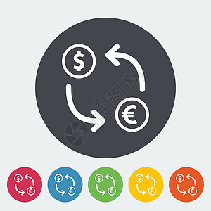 货币兑换单一平面图标金融购物蓝色销售商业标签按钮人士市场经济图片