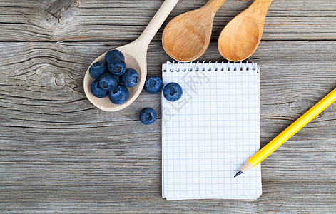 配菜书上方的食谱视图 上面有新鲜蓝莓成分图片